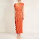 Pleated Gown with Sleeves Anti-Shrink - - Pleats Clothing 3