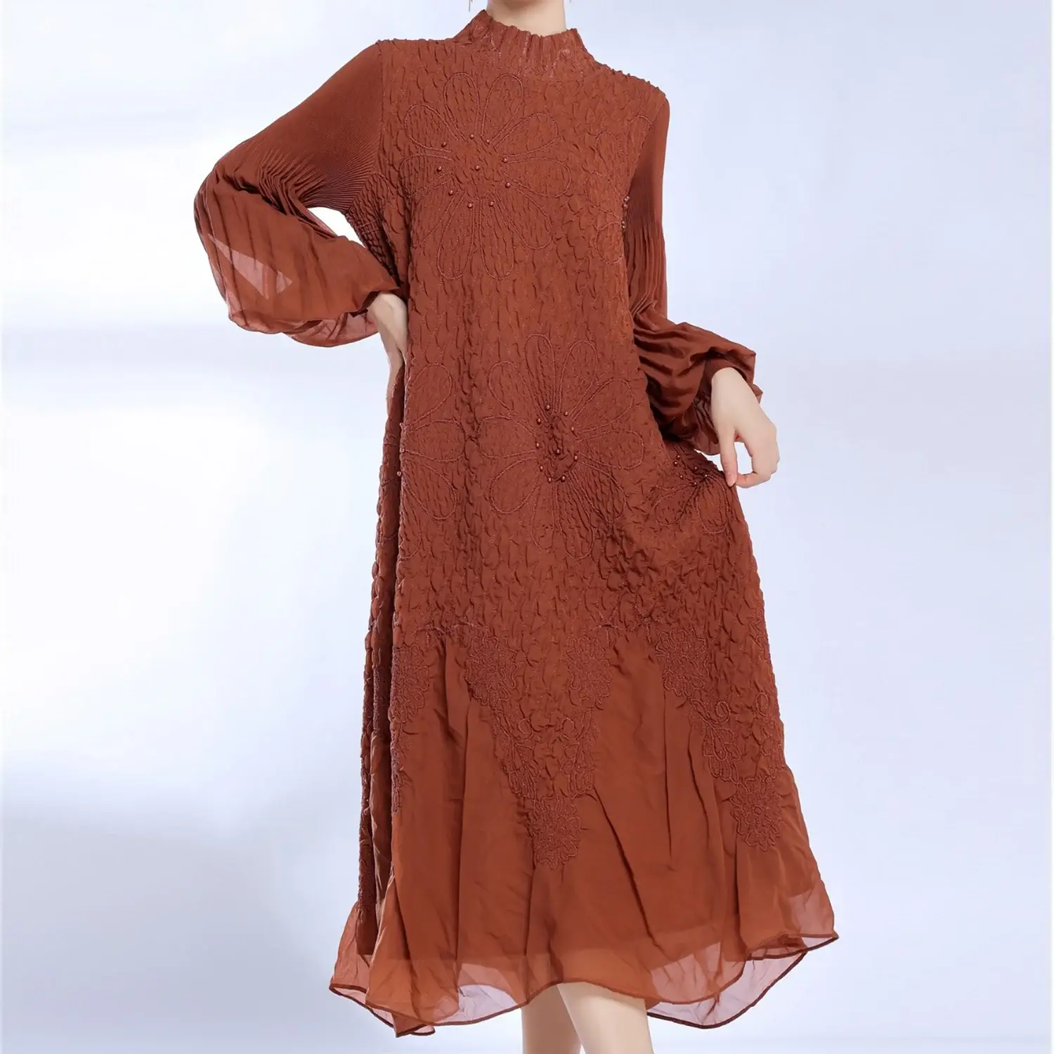 Green Pleated Gown Fast Shipping to Over 200+ Countries & Regions. - - Pleats Clothing 2