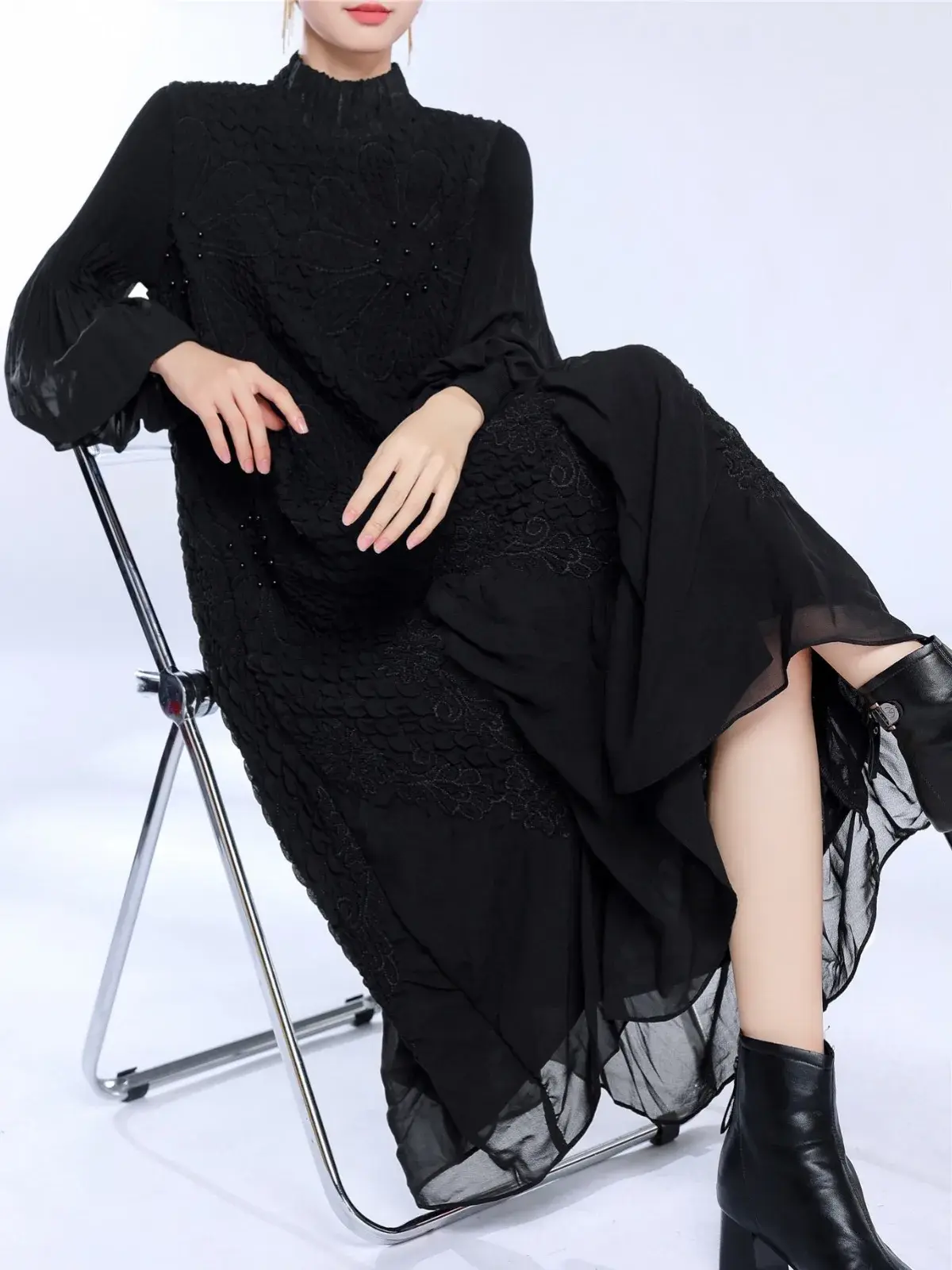 Green Pleated Gown Fast Shipping to Over 200+ Countries & Regions. - - Pleats Clothing 6