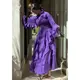 Pleated Gown with Sleeves - - Pleats Clothing-1 3