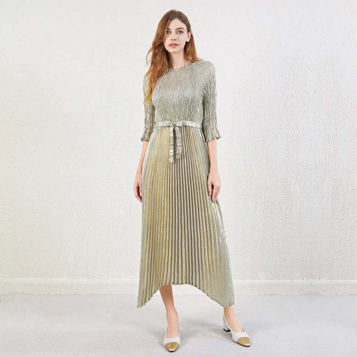 Pleated Short Gown Plus Size Dresses by Pleats Clothing 1