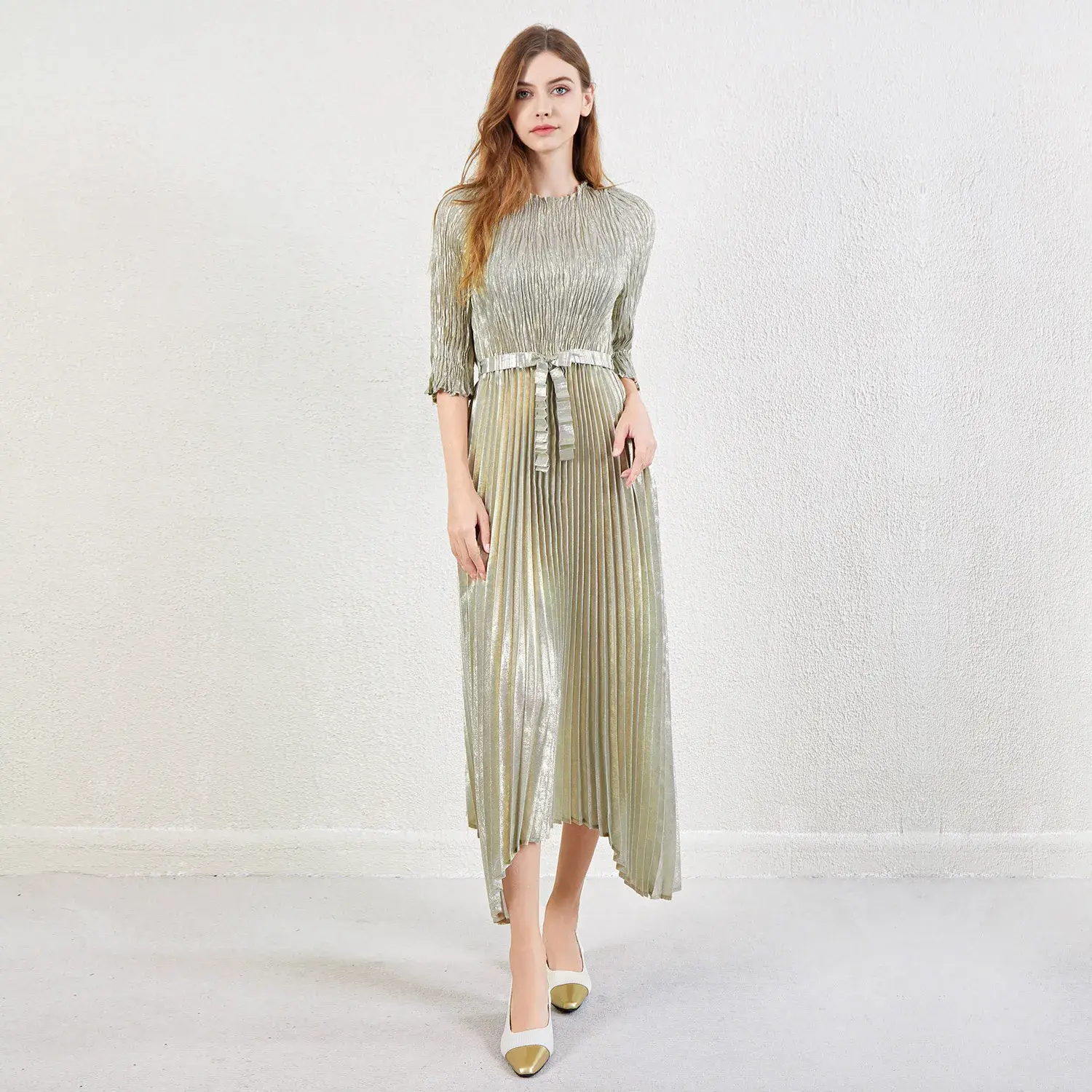 Pleated Short Gown Plus Size Dresses by Pleats Clothing 4