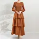 Long Sleeve Pleated Gown by Pleats Clothing 2