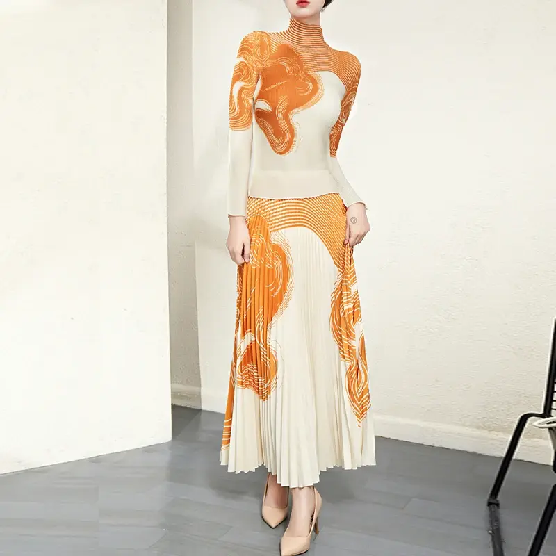 Black Sparkle Pleated Skirt by Pleats Clothing 6