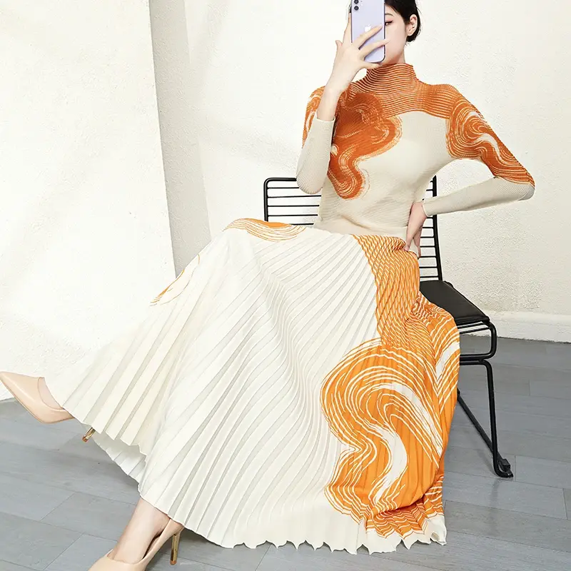 Black Sparkle Pleated Skirt by Pleats Clothing 4