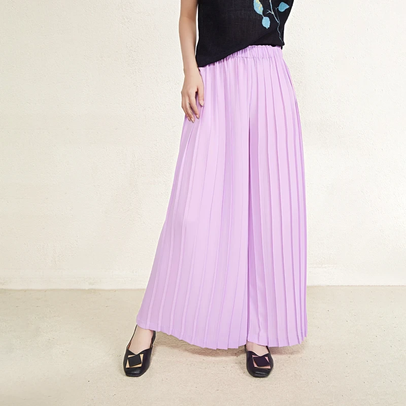 2023 Latest Fashion Pleated Plus Size Trousers Women's Pants Summer Loose Trousers Women Casual Style Pants 1