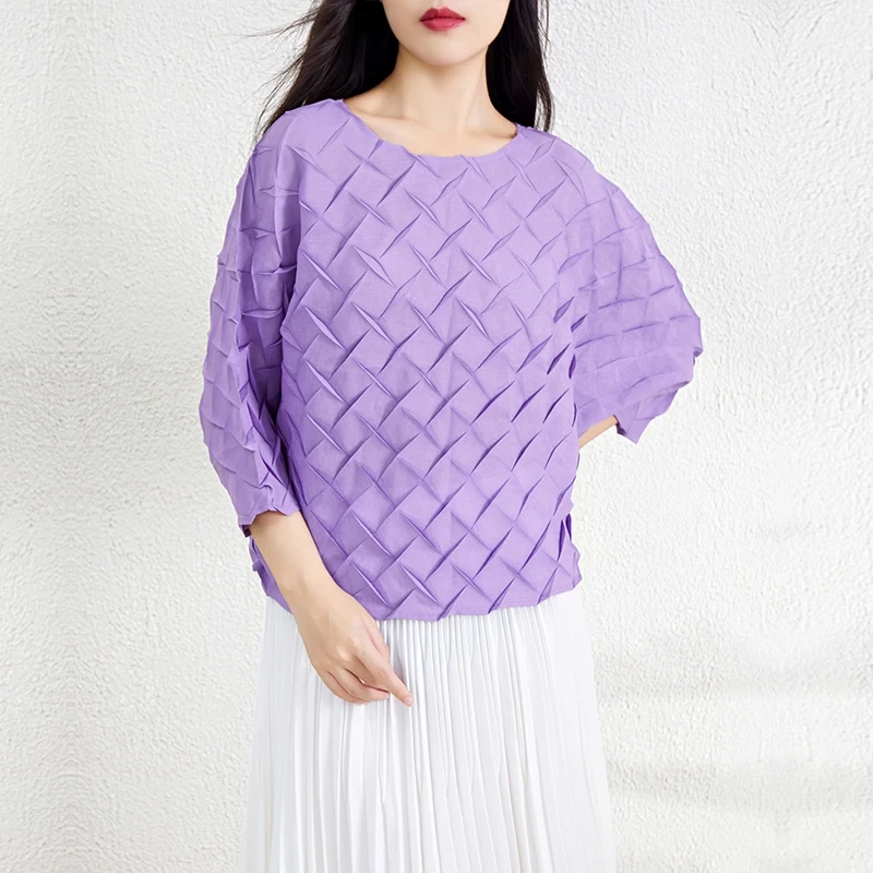 2024 New Design Miyake Top Pleated Long Sleeve Top Women's Casual Shirt 1
