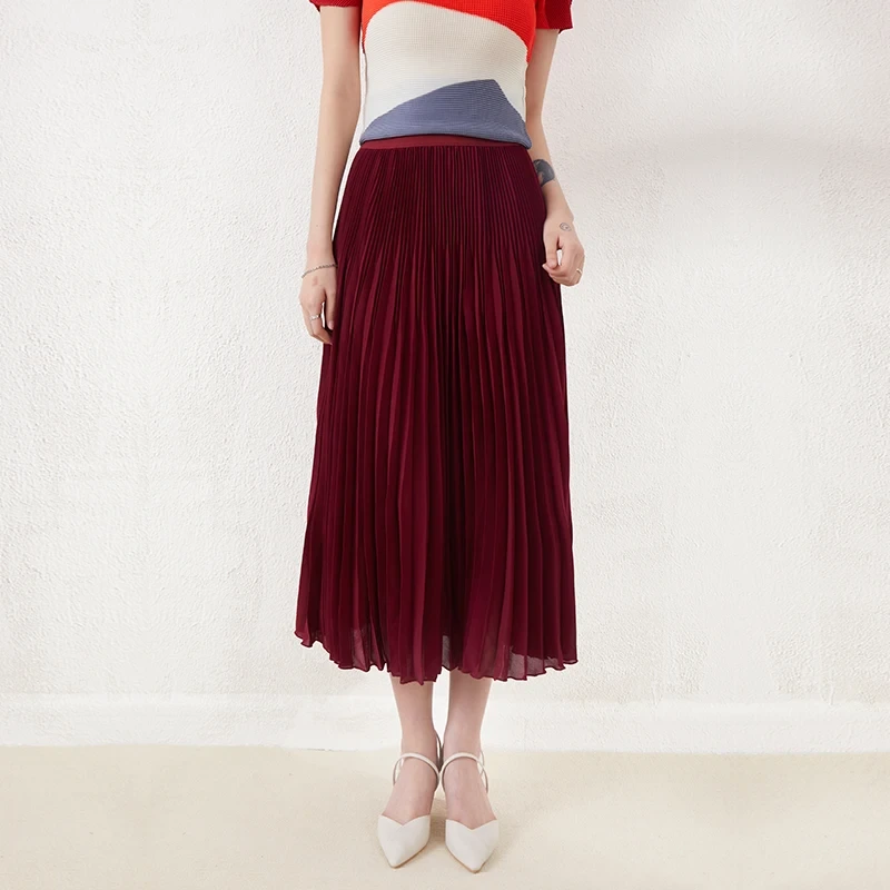High Quality 2022 Newest Arrivals Fashion Ladies Casual Clothing Hot Seller Best Quality Pleated Skirts Women Long 1