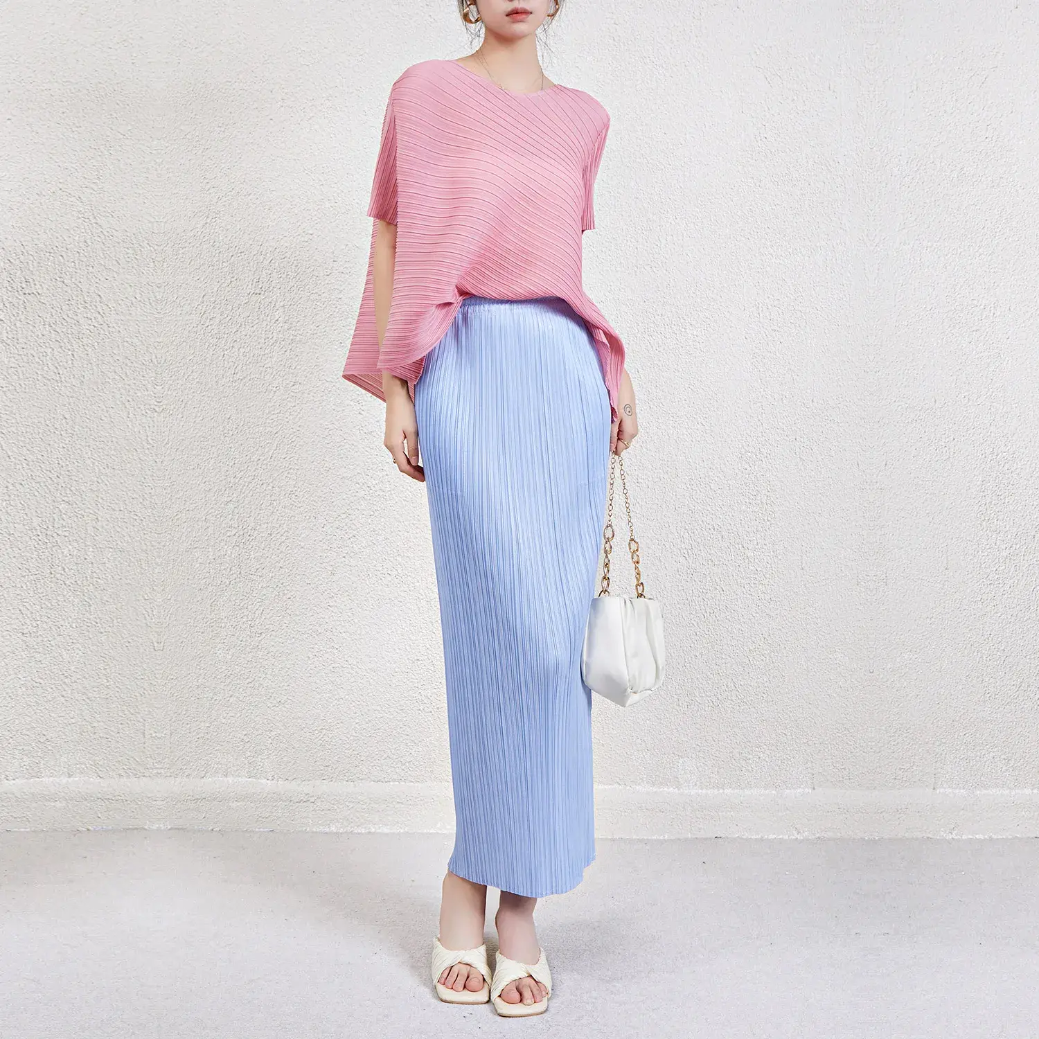 Pleated Short Gown One Size & Customized - - Pleats Clothing 4