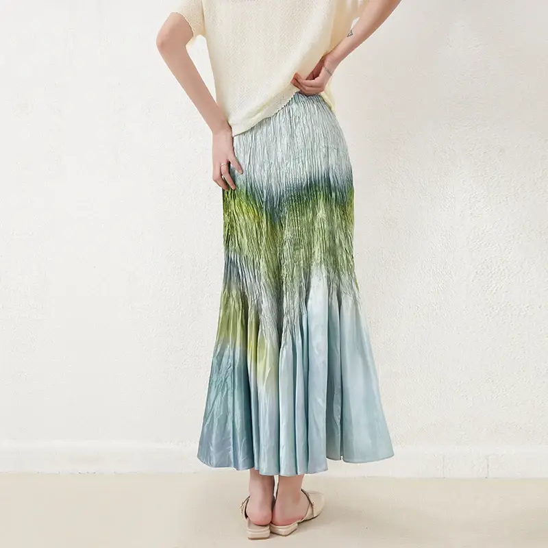 One Shoulder Pleated Gown Anti-Shrink - - Pleats Clothing 7