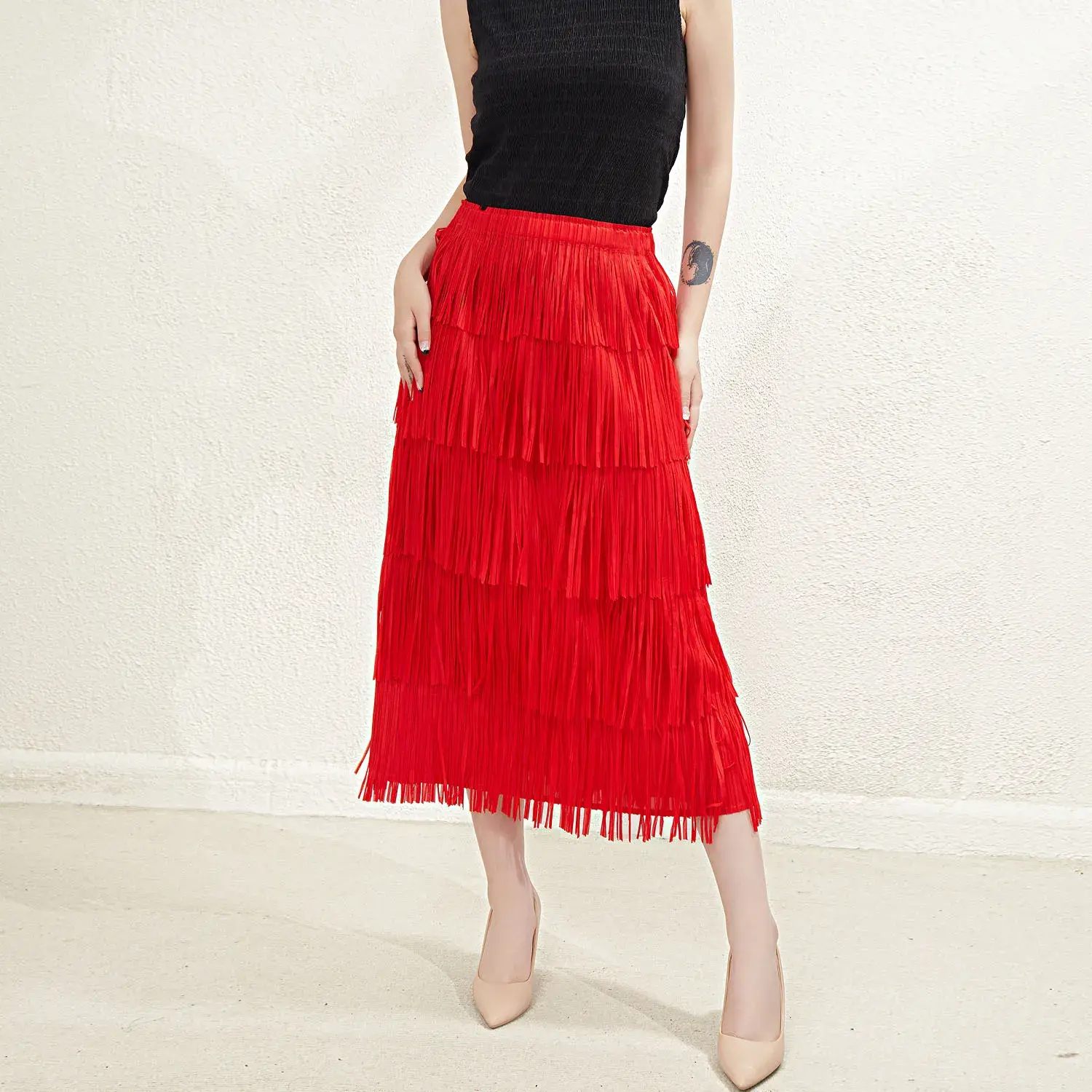 White Pleated Shirt Womens in-Stock Ltems OR OEM&ODM - - Pleats Clothing 3