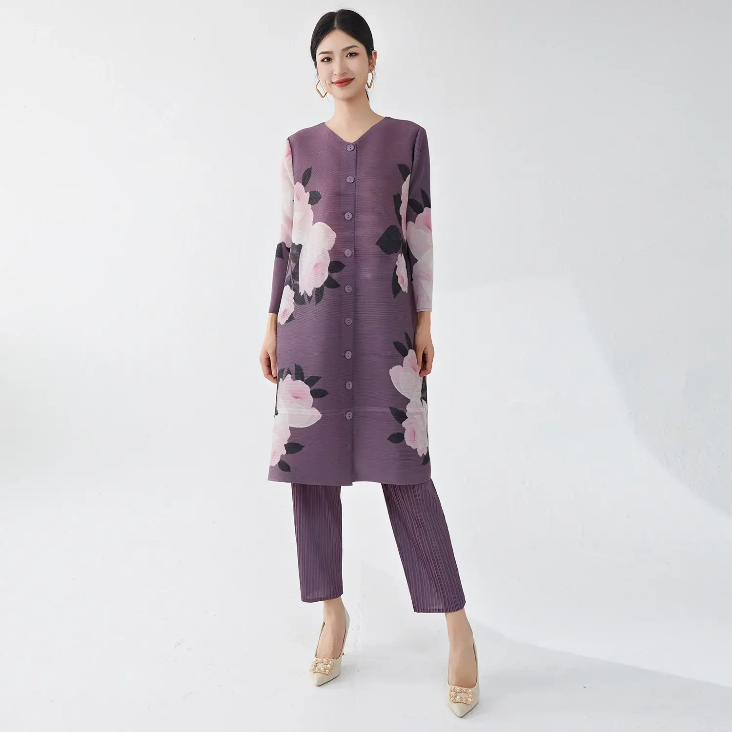 Womens Pleated Coat Anti-wrinkle - - Pleats Clothing 3