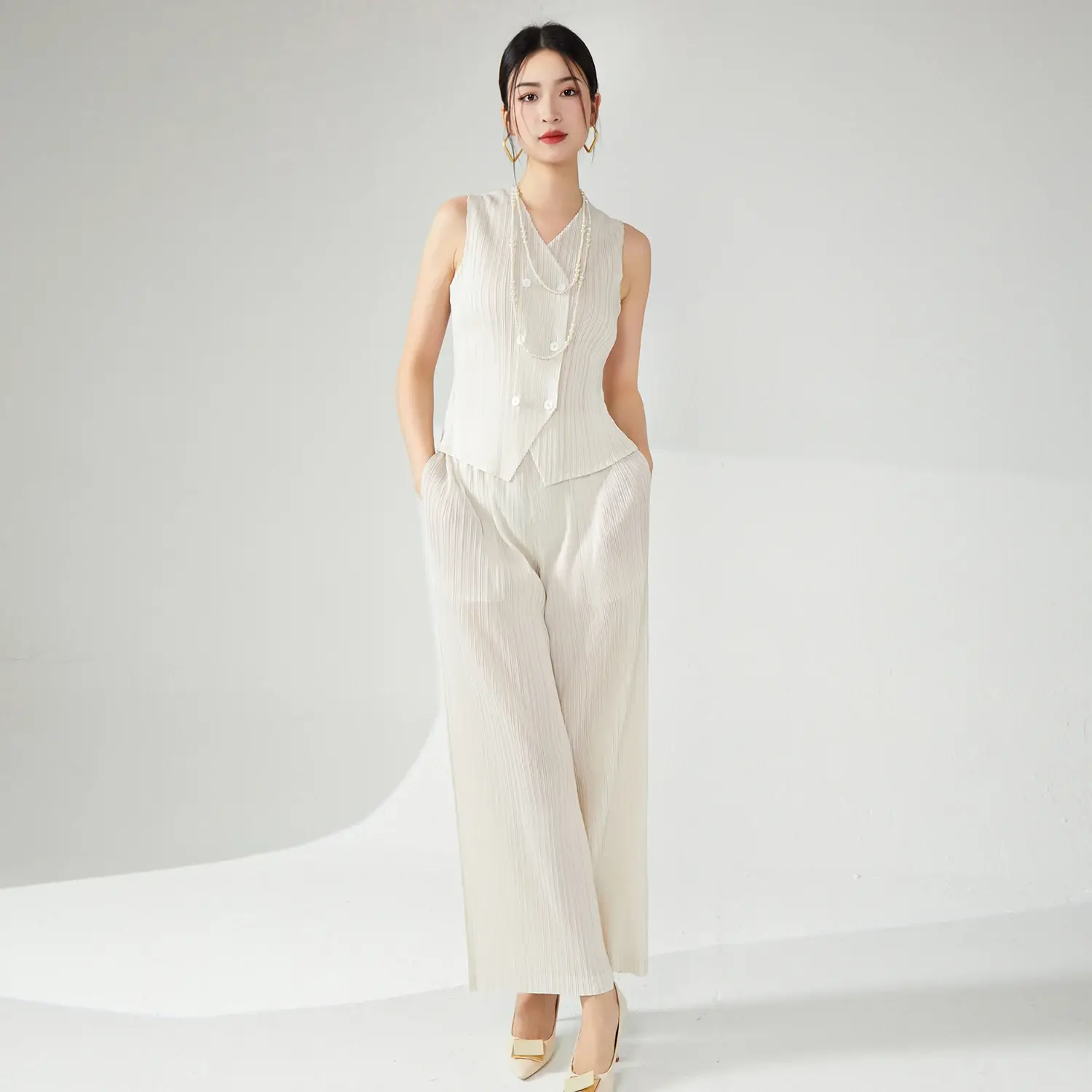 Satin Pleated Gown 100% Polyester by Pleats Clothing 5