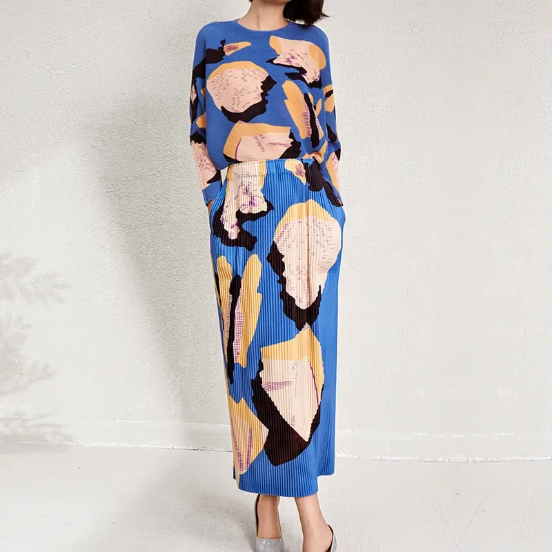 Long Sleeve Pleated High Neck Gown About 20-25 Days - - Pleats Clothing 4
