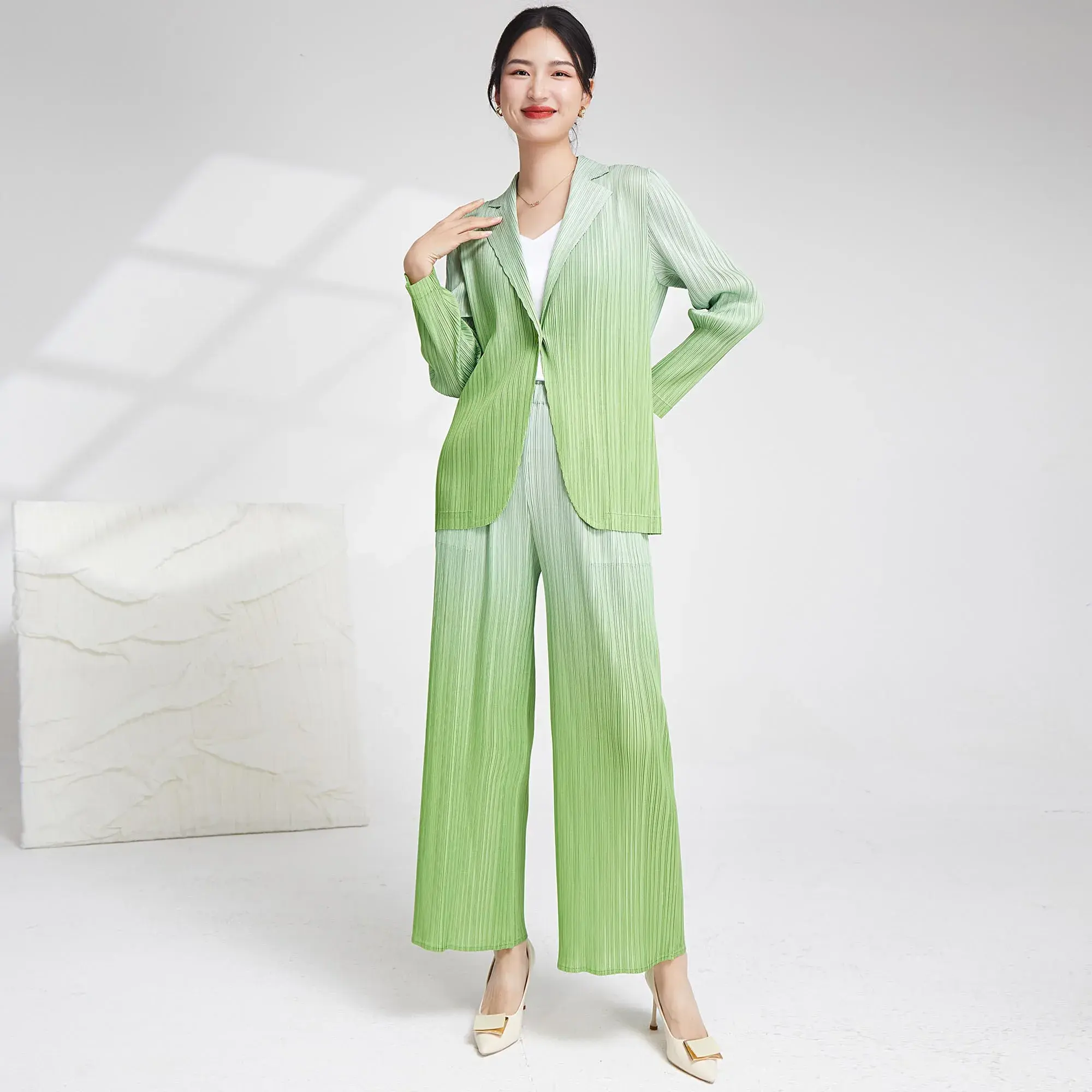 Pleated Shorts Plus Size Business Women's Suits - - Pleats Clothing 2