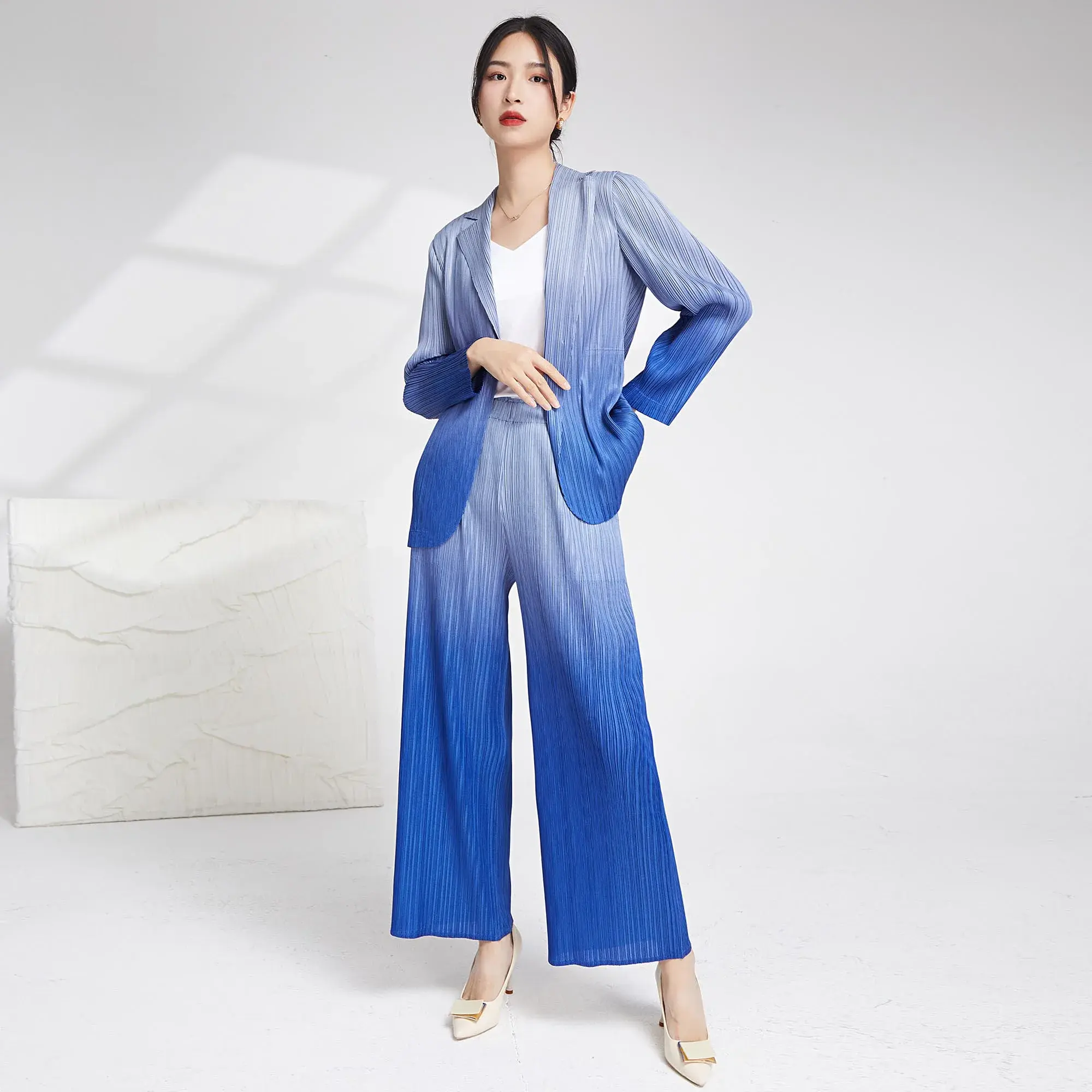 Pleated Shorts Plus Size Business Women's Suits - - Pleats Clothing 6
