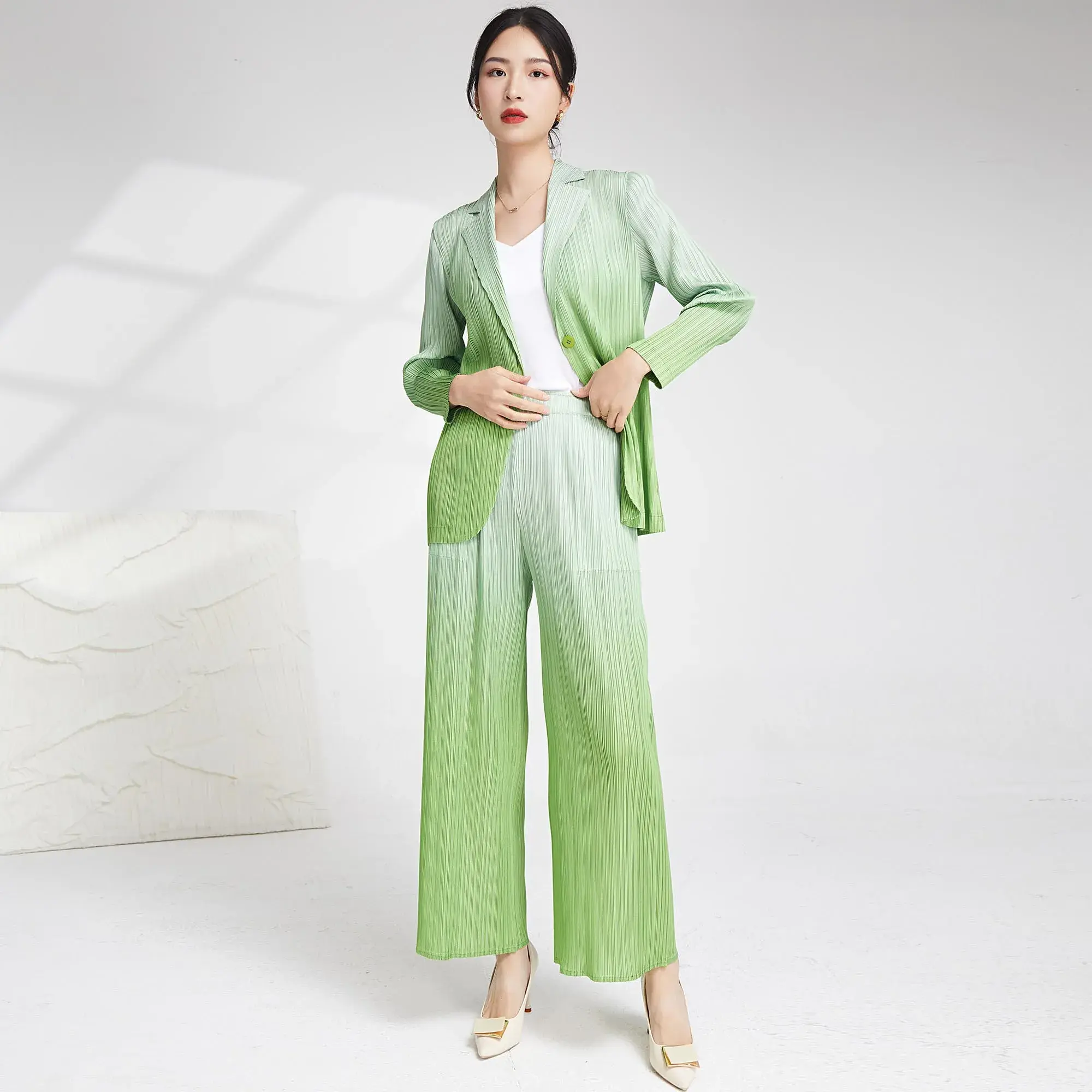 Pleated Shorts Plus Size Business Women's Suits - - Pleats Clothing 3