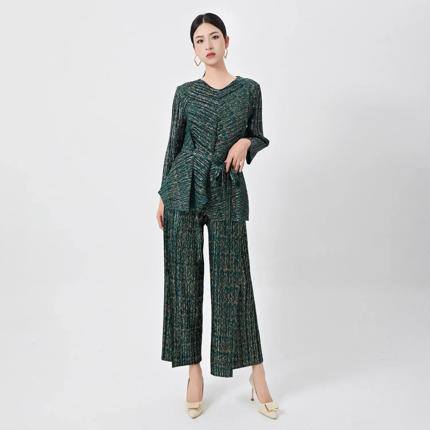 Satin Bias Pleat Detail Gown Pay with the World’s Most Payment Methods. by Pleats Clothing 2