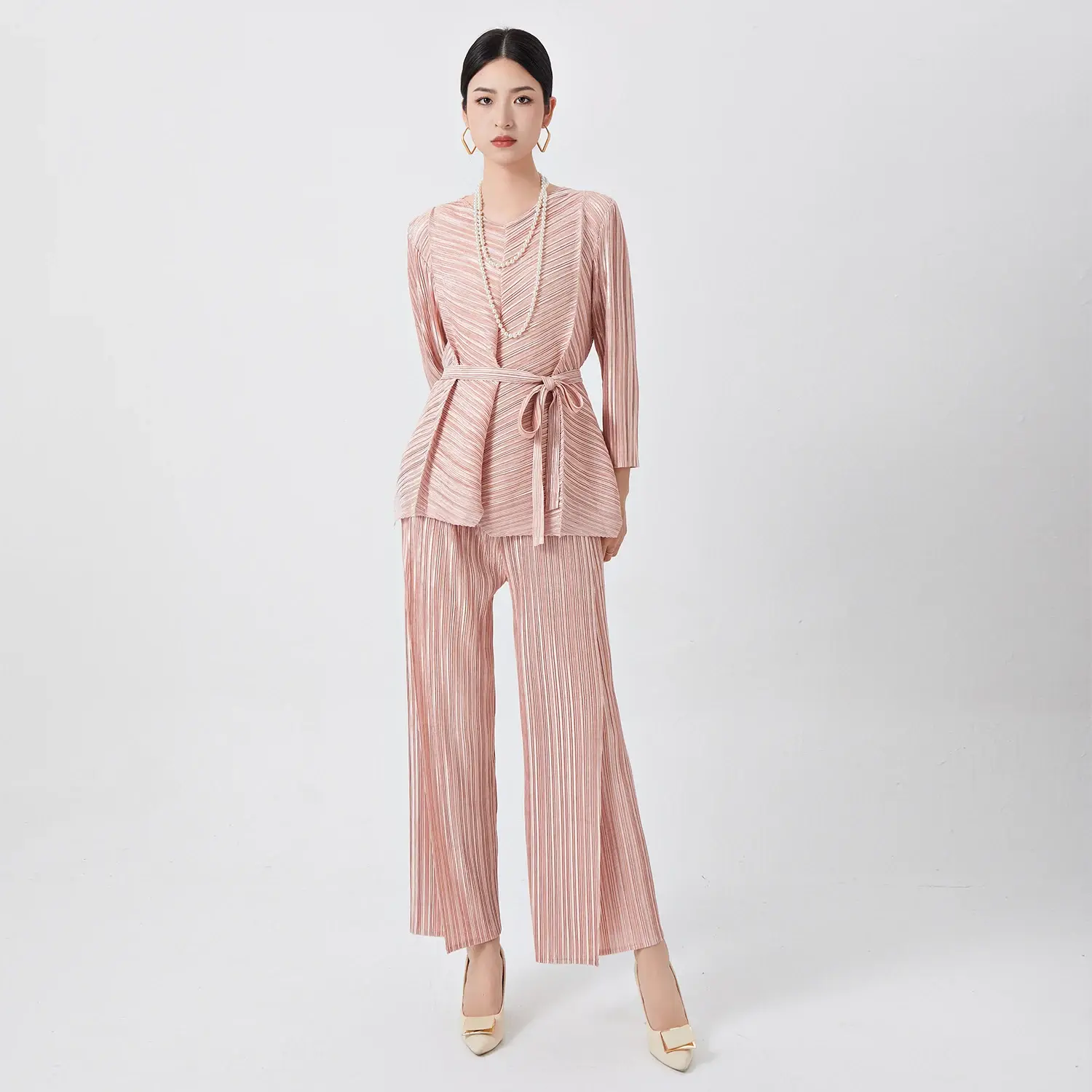 Satin Bias Pleat Detail Gown Pay with the World’s Most Payment Methods. by Pleats Clothing 4