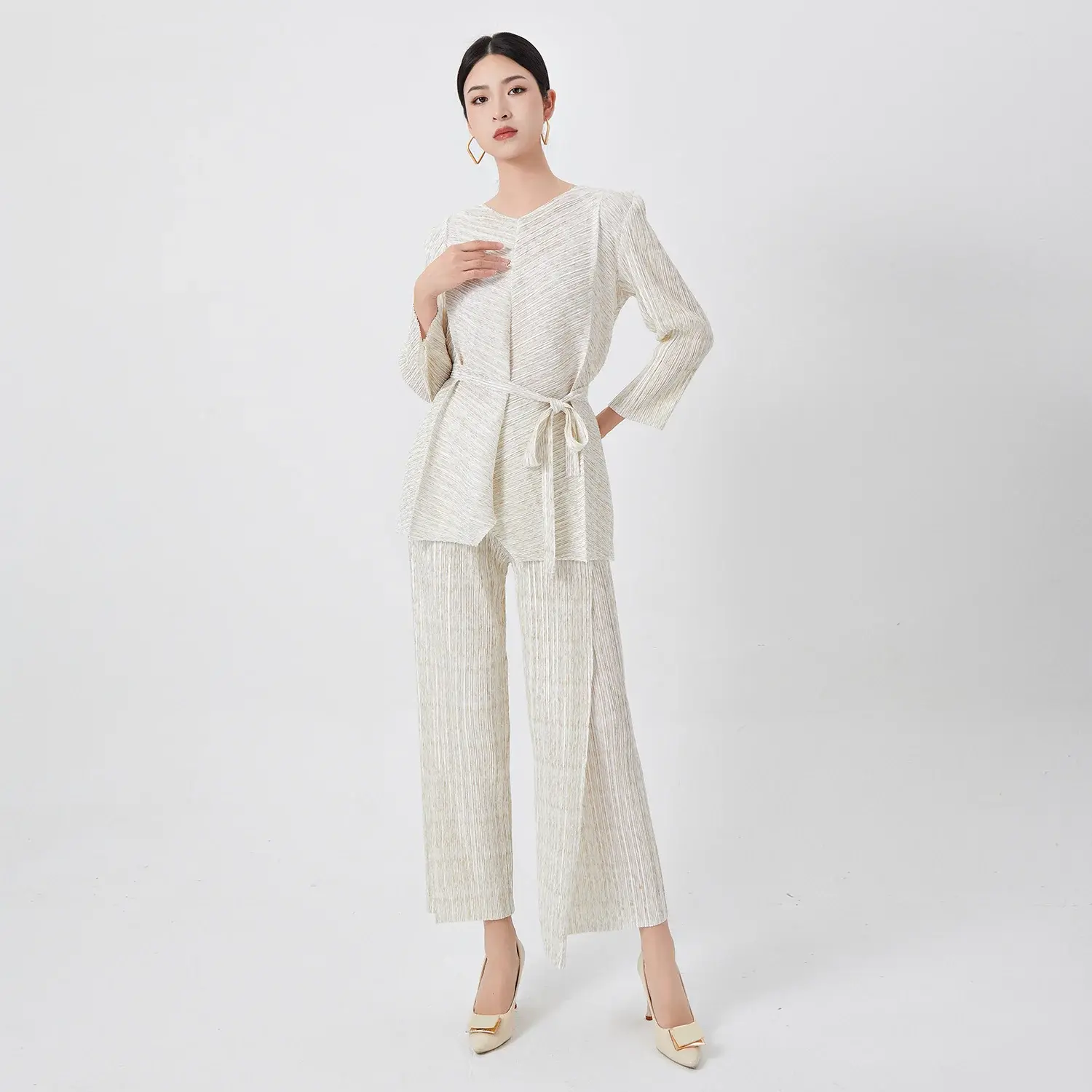 Satin Bias Pleat Detail Gown Pay with the World’s Most Payment Methods. by Pleats Clothing 6