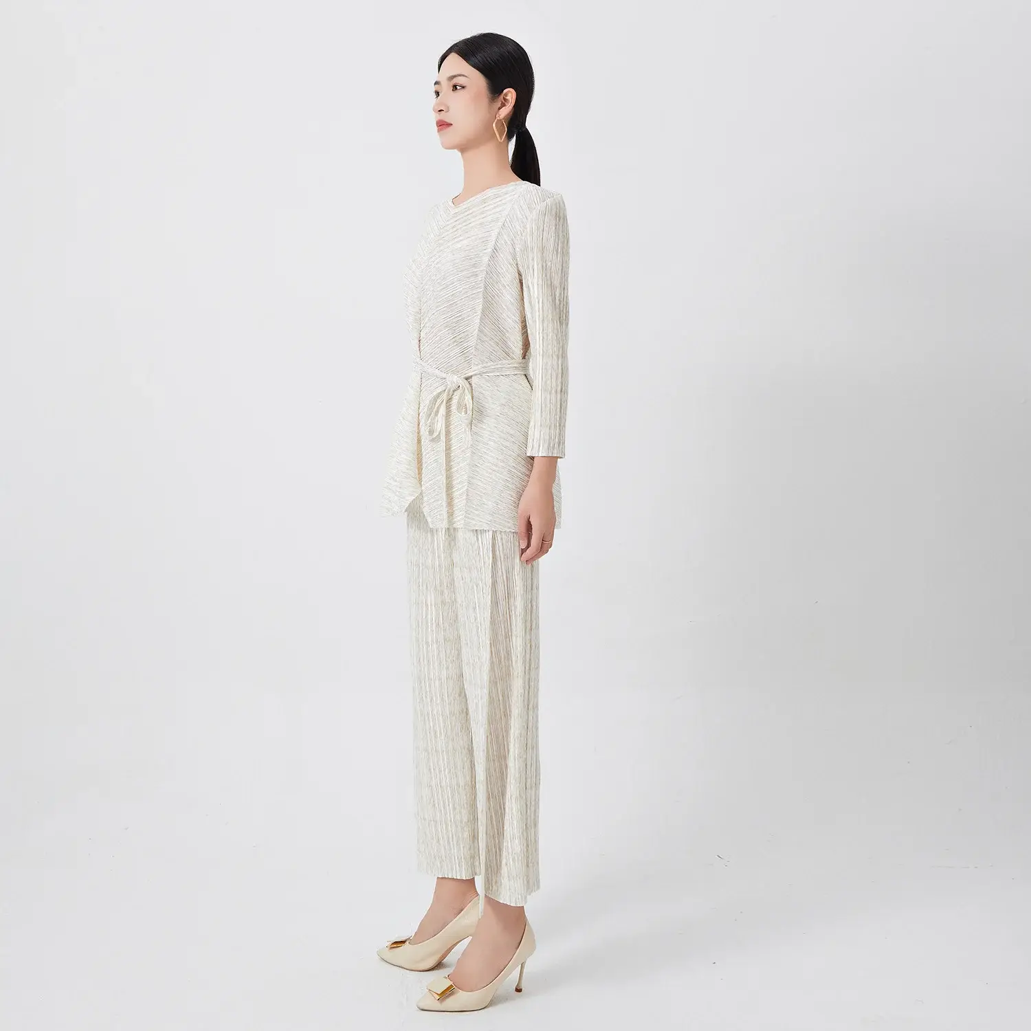 Satin Bias Pleat Detail Gown Pay with the World’s Most Payment Methods. by Pleats Clothing 7