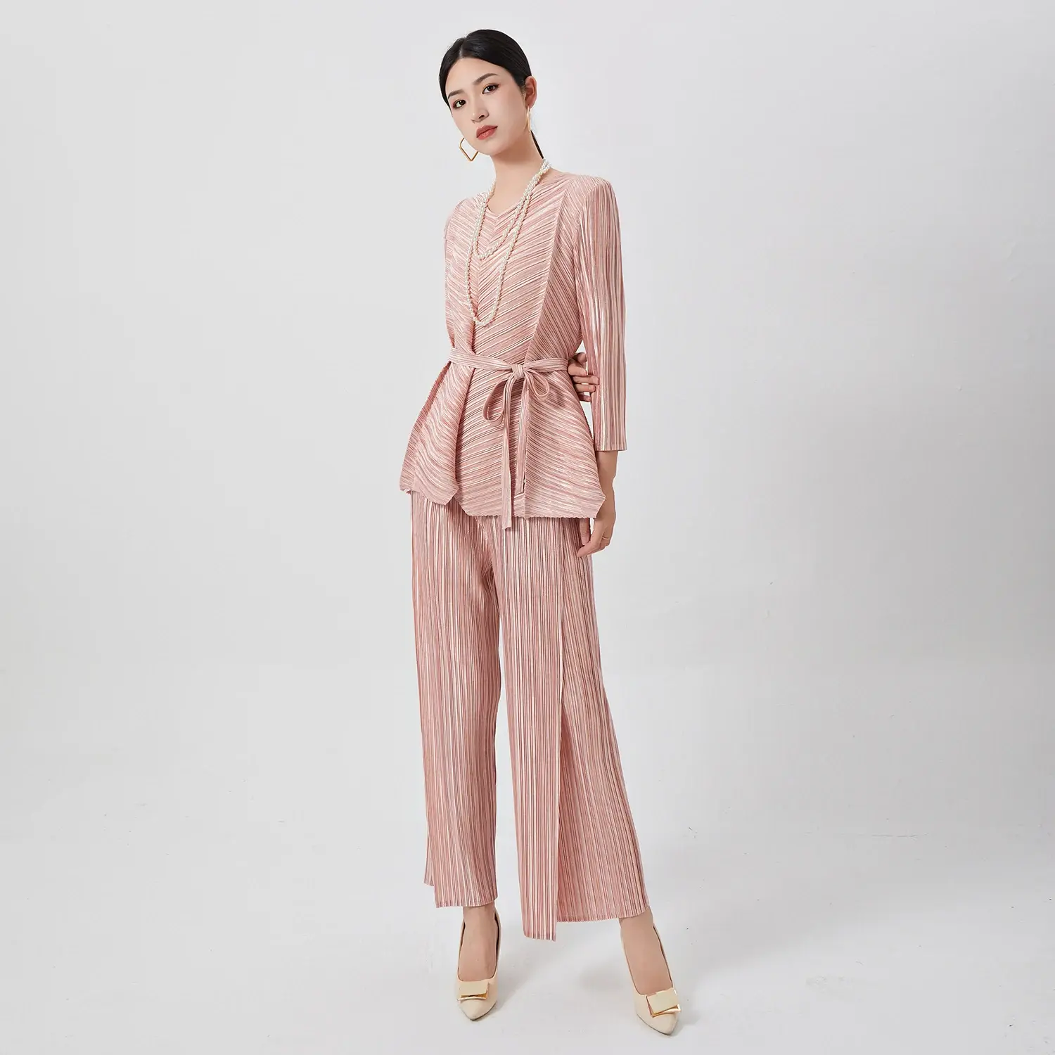 Satin Bias Pleat Detail Gown Pay with the World’s Most Payment Methods. by Pleats Clothing 5