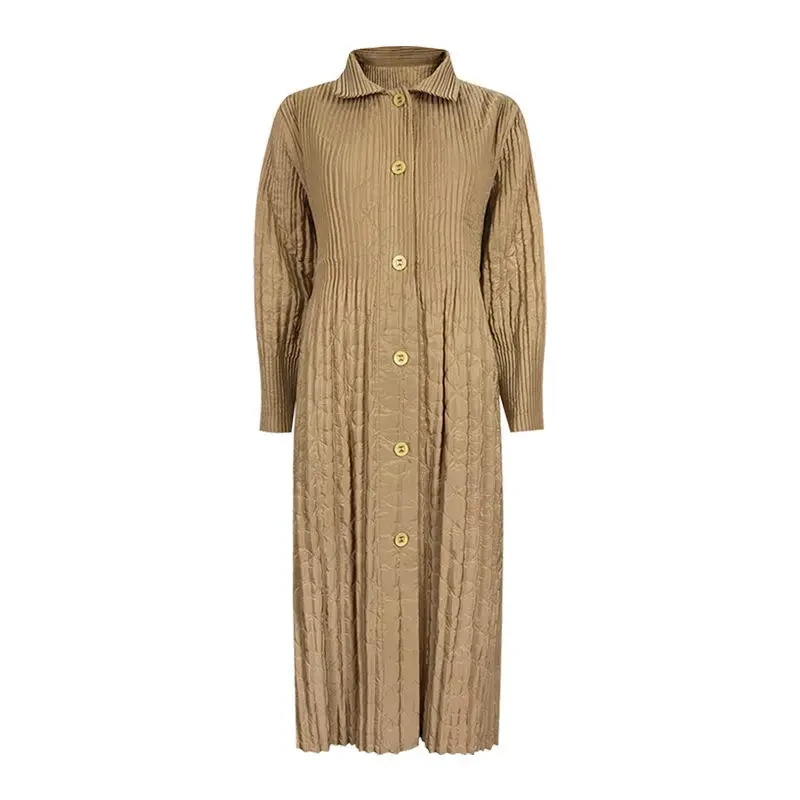 Veste ample et décontractée pour femme, nouveau Design plissé, boutons à revers épissés, manteau élégant, &, hiver 2024 1
