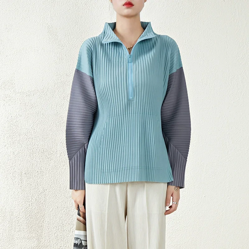 Sweat-shirt personnalisé de haute qualité, pull-over au Design Miyake japonais, vêtements de sport plissés pour femmes 1