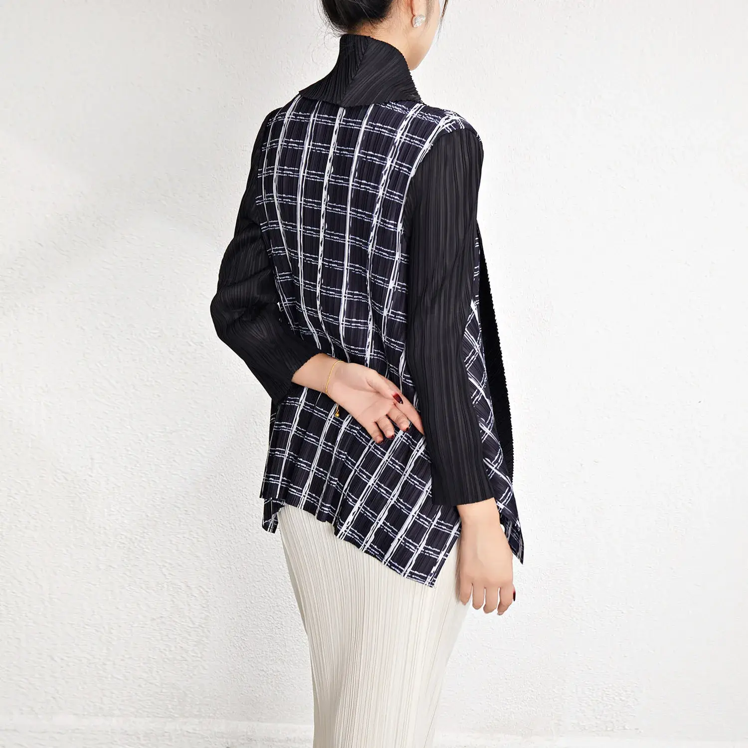 Long Pleated Cardigan Pleated Jackets by Pleats Clothing 5