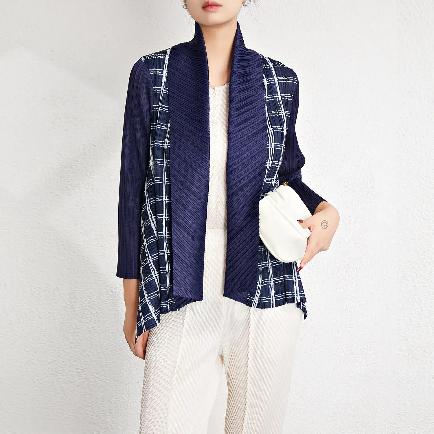 Long Pleated Cardigan Pleated Jackets by Pleats Clothing 3