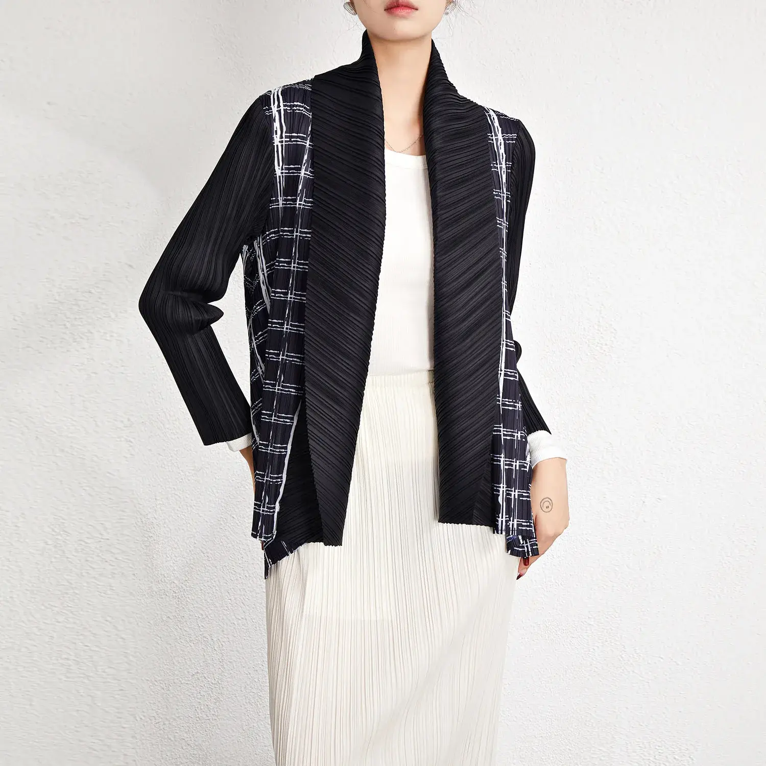 Long Pleated Cardigan Pleated Jackets by Pleats Clothing 6