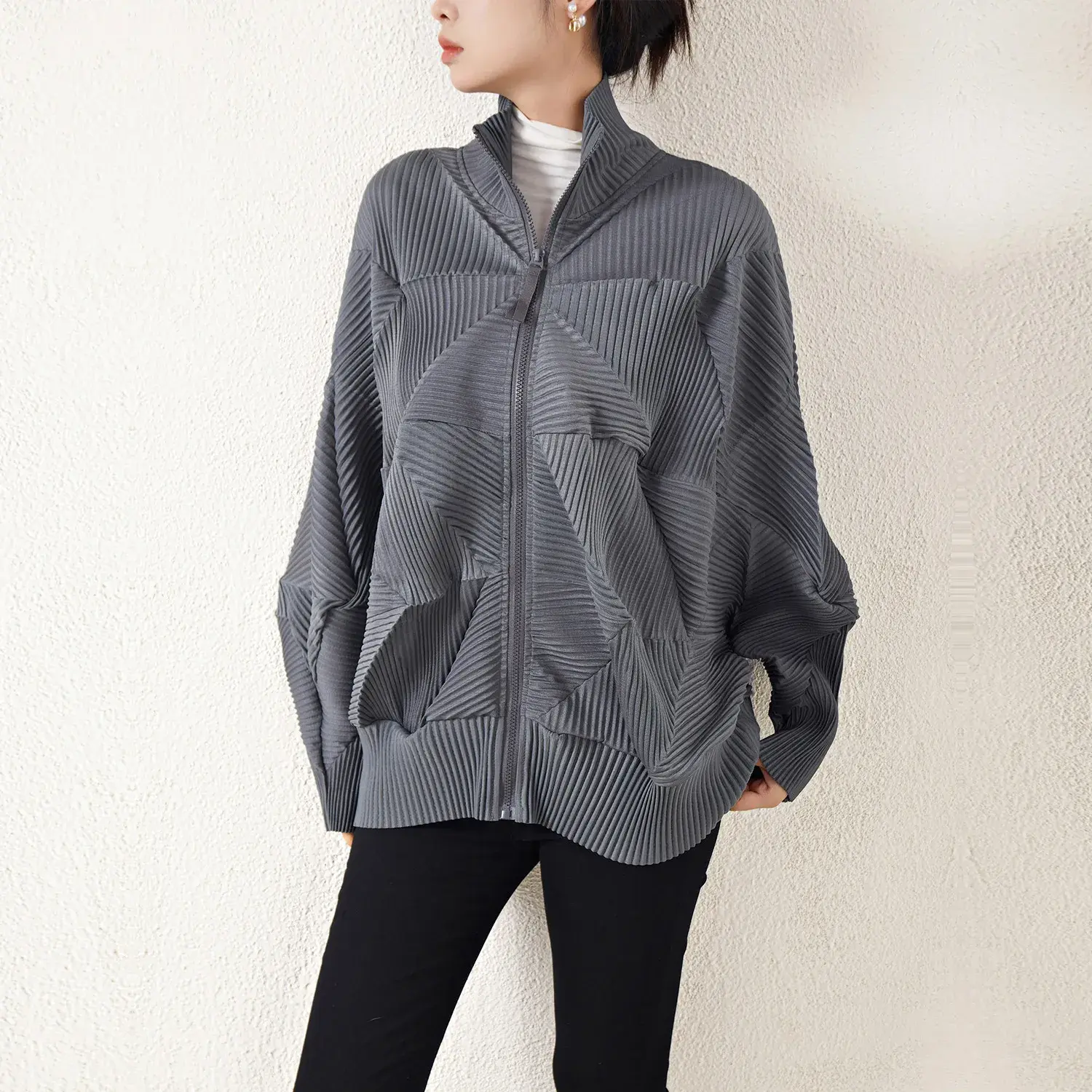 Long Pleated Cardigan Accept Customized Color by Pleats Clothing 3