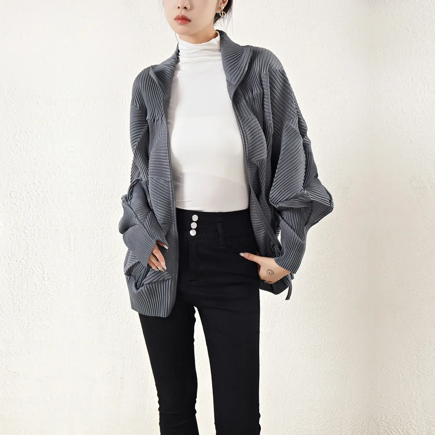 Long Pleated Cardigan Accept Customized Color by Pleats Clothing 4