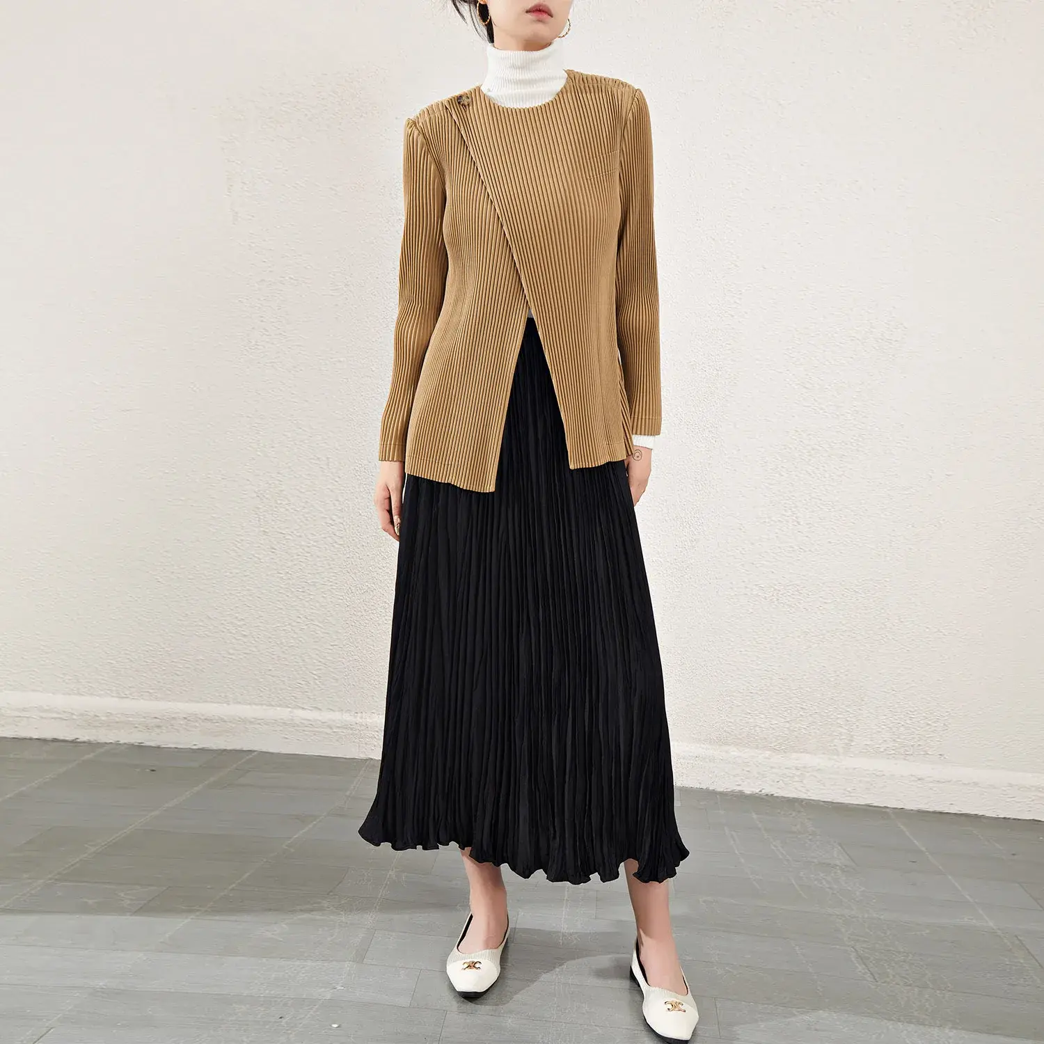 Chiffon Pleated Gown 100% Polyester by Pleats Clothing 5