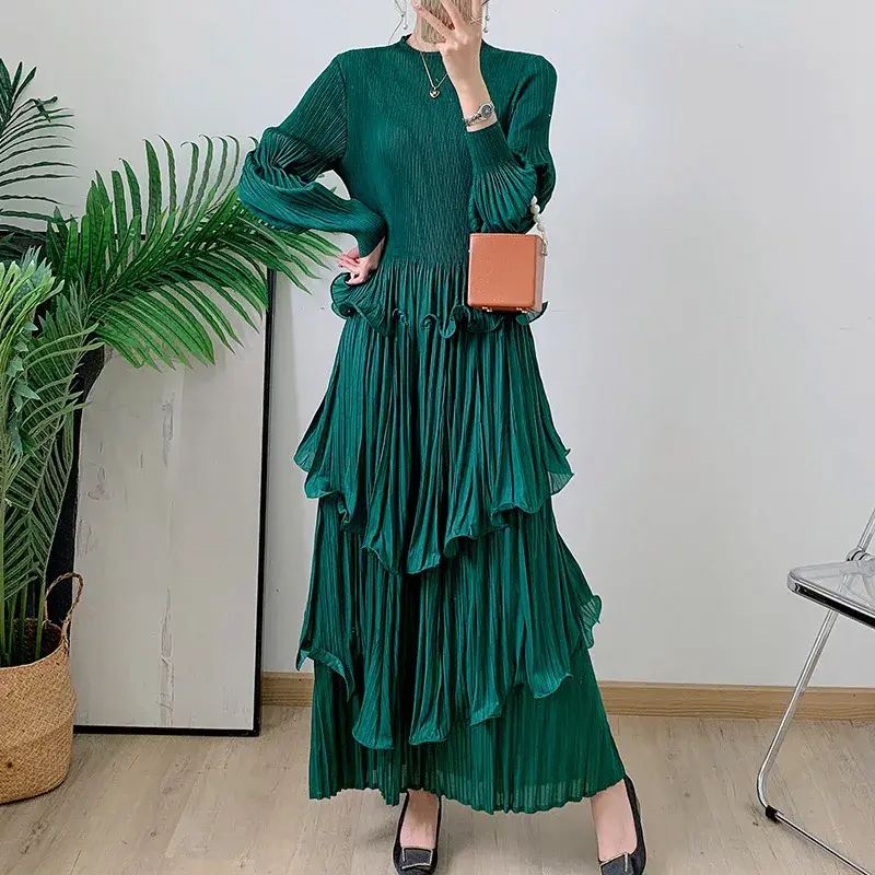 Blue Pleated Gown 0.500 Kg - - Pleats Clothing 2