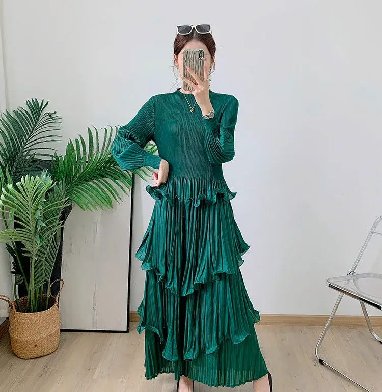 Blue Pleated Gown 0.500 Kg - - Pleats Clothing 5