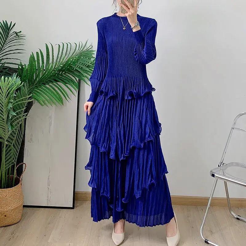 Blue Pleated Gown 0.500 Kg - - Pleats Clothing 4