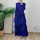 Blue Pleated Gown 0.500 Kg - - Pleats Clothing 4