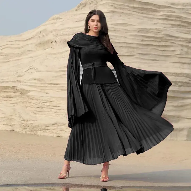 White Pleated Gown Pleats Clothing - - Pleats Clothing 4