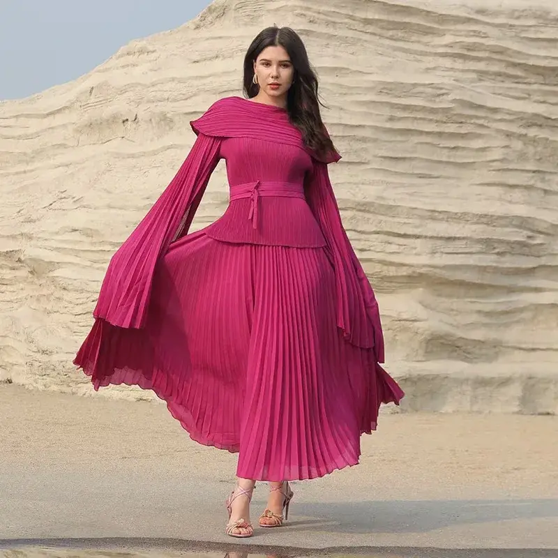 White Pleated Gown Pleats Clothing - - Pleats Clothing 2