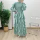 Pleated Ruffle Asymmetrical Crepe Gown 100% Polyester - - Pleats Clothing 3