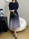 Black Pleated Gown 100% Polyester - - Pleats Clothing 2