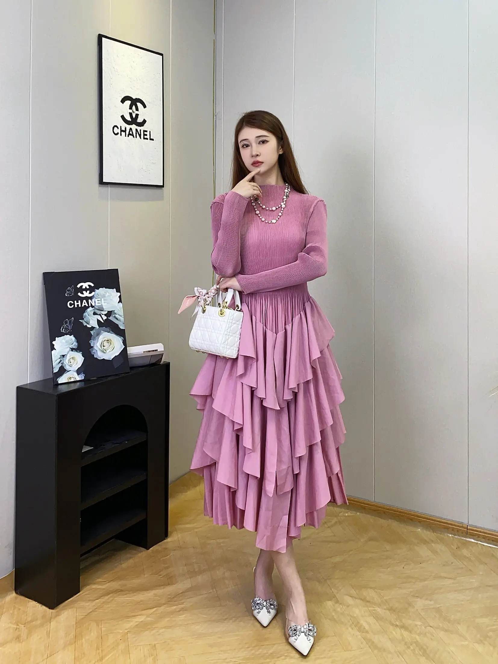 Silk Pleated Gown Pleats Clothing - - Pleats Clothing 6