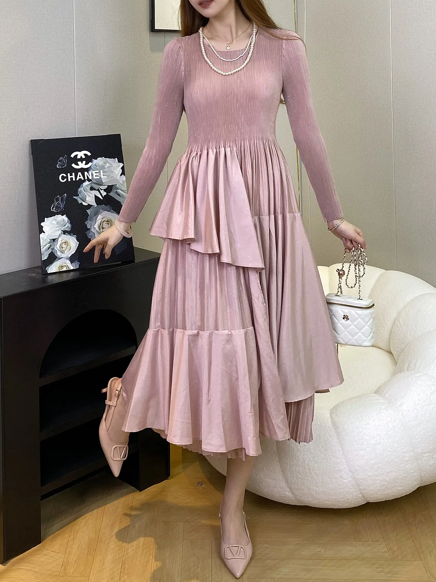 Pleated Gown with Sleeves 0.500 Kg by Pleats Clothing 3