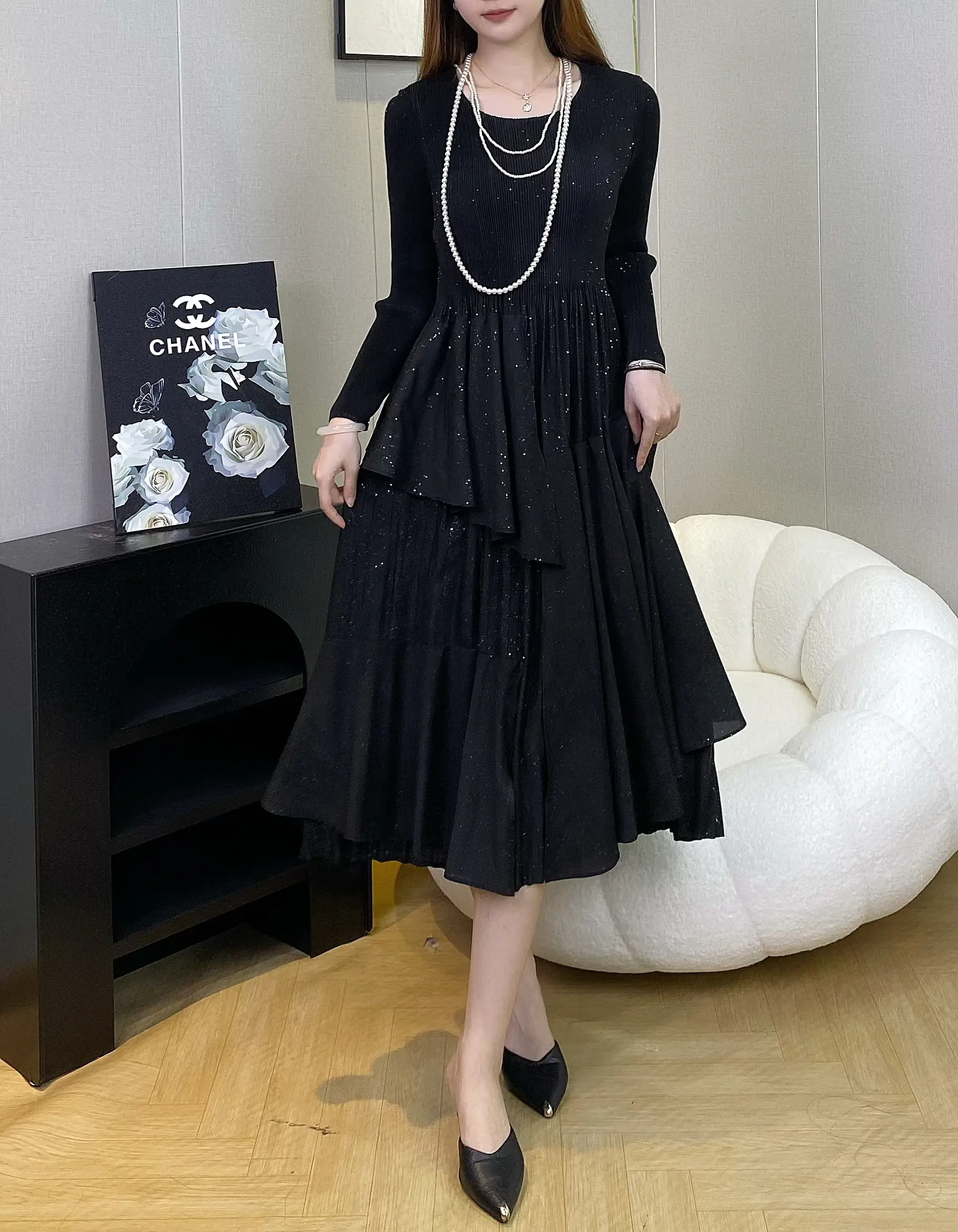 Pleated Gown with Sleeves 0.500 Kg by Pleats Clothing 2