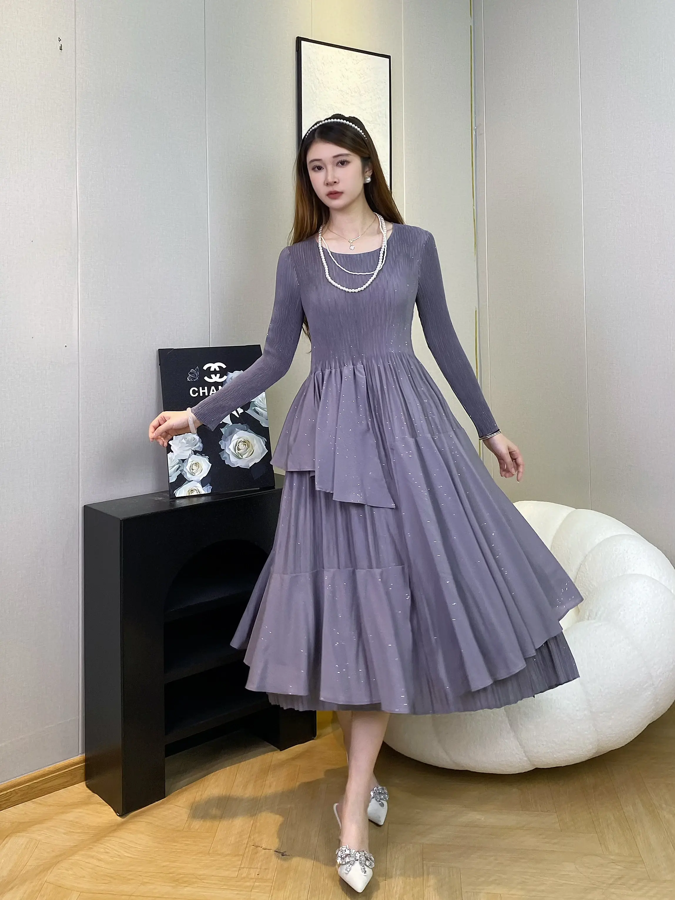 Pleated Gown with Sleeves 0.500 Kg by Pleats Clothing 4