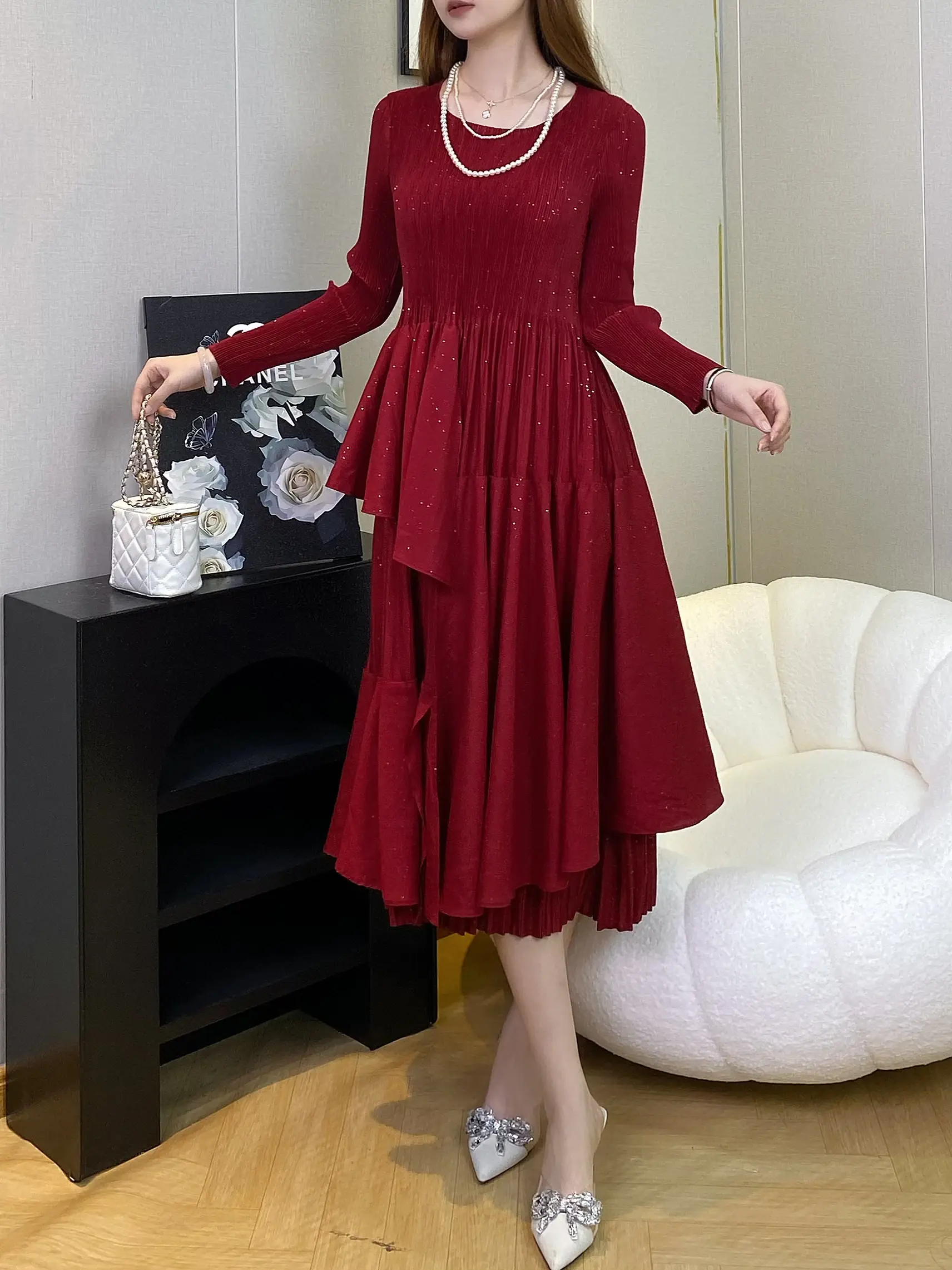 Pleated Gown with Sleeves 0.500 Kg by Pleats Clothing 5