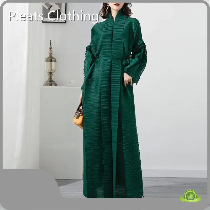 White Pleated Gown Color by Pleats Clothing 1