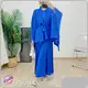 Long Sleeve Pleated High Neck Gown Accept Customized Color - - Pleats Clothing 1