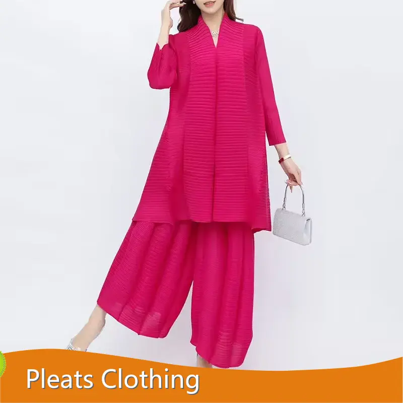 Womens Pleated Suit Pants Summer - - Pleats Clothing 1